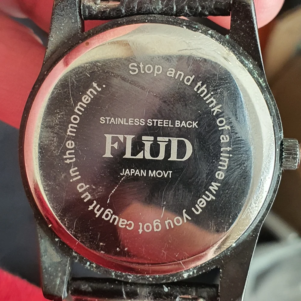 10/$20 Flud Black/Gray Leather Men's Watch